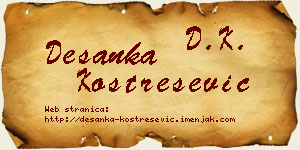Desanka Kostrešević vizit kartica